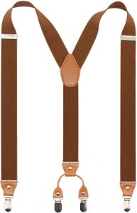 Timiot Wide Elastic Y-Back Metal Clip Suspenders for Men