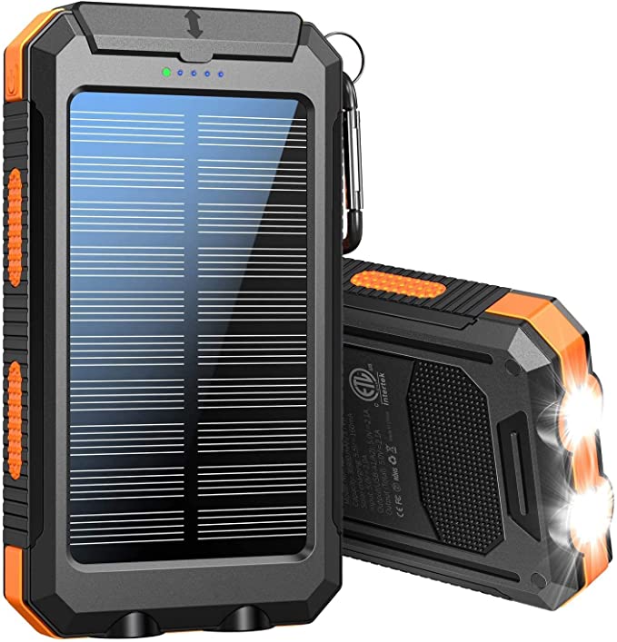 TOMETC Waterproof Dustproof Shockproof LED Flashlight Solar Power Bank