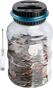 Vcertcpl Plastic Jar With LCD Display Counter Lid Piggy Bank
