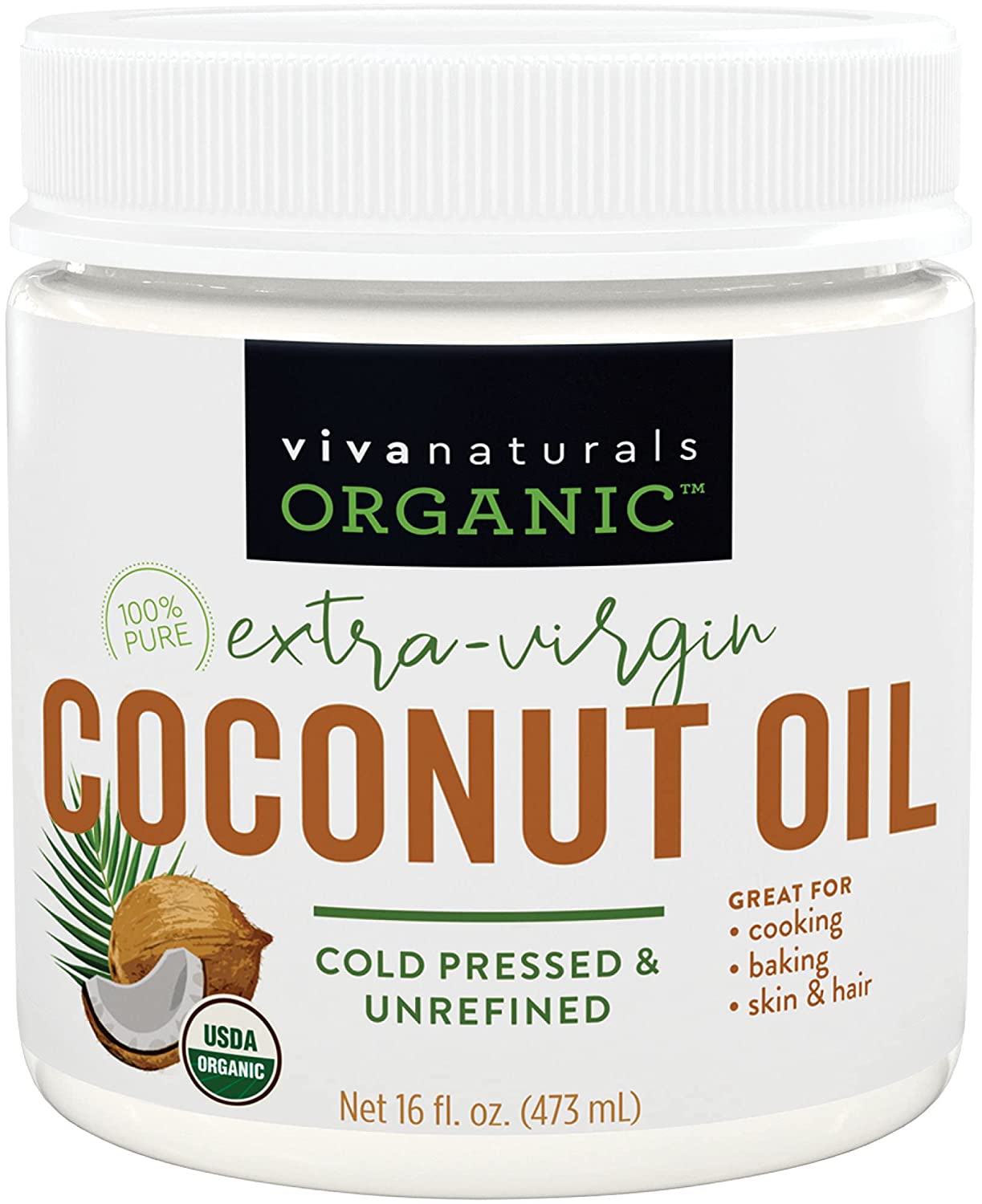 Viva Naturals Organic Non-GMO Extra Virgin Coconut Oil