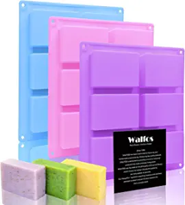 Walfos Silicone Rectangle Soap & Baking Molds, 3 Pack
