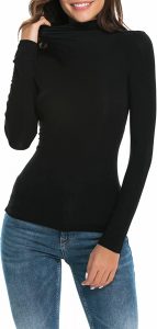 Wosalba Fitted Stretch Fabric Turtleneck For Women