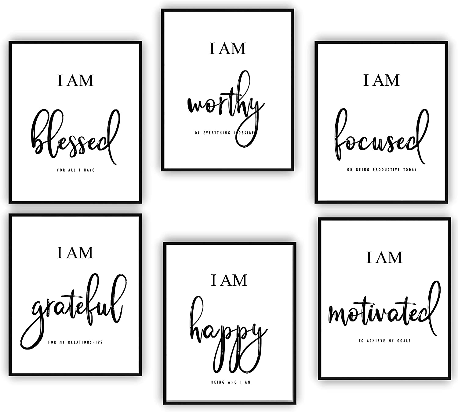 Wyzer Wordz Motivational Quotes Wall Art For Living Room, 6-Piece