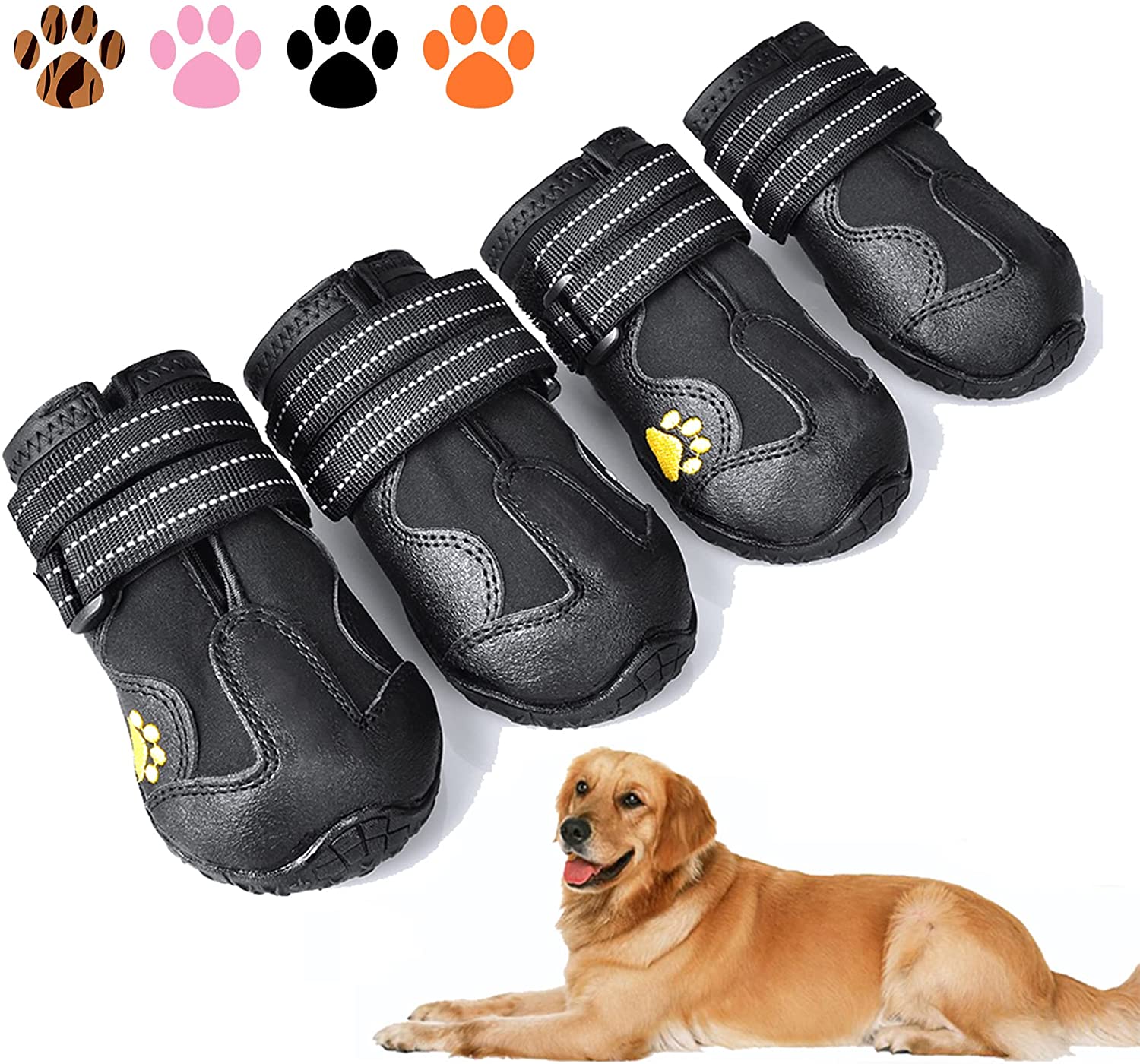 XSY&G Leather & Waterproof Fabric Dog Boots