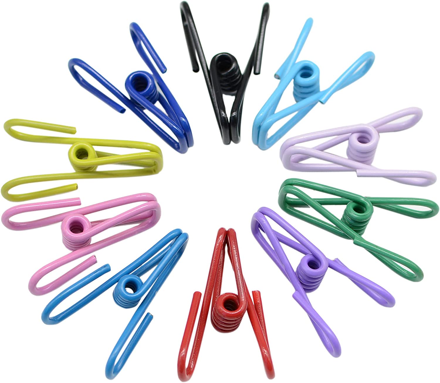 Yansanido Assorted Colors Metal Chip Clips, 30-Piece