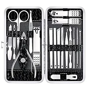 Yougai Professional Stainless Steel Manicure Set With Travel Case, 18 Piece