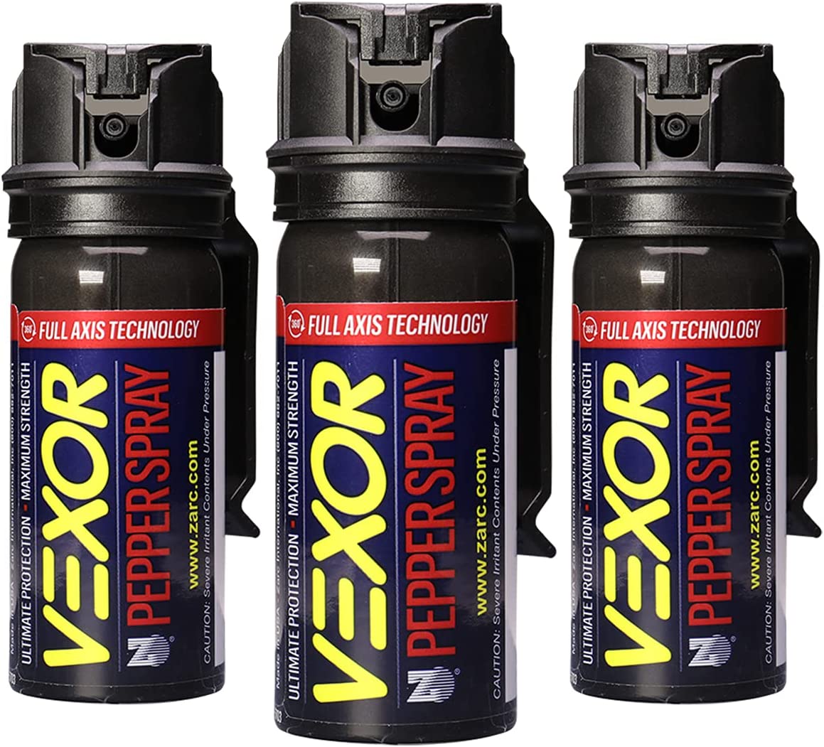 Zarc Vexor Integrated Belt Clip Pepper Spray, 3-Pack
