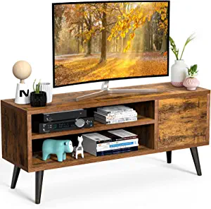 AM alphamount Mid Century Modern Storage Wooden TV Stand