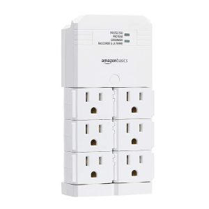 Amazon Basics LED Indicators Space Saving In-Wall Surge Protector, 6-Outlet