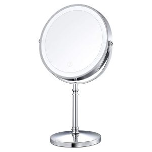 AMZTOLIFE Cordless Rechargeable Lighted Standing Vanity Mirror