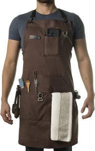 Asaya Cotton Canvas Brass Hardware Cross Back Apron For Grilling
