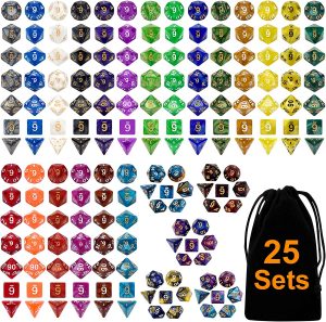 Awpeye Assorted Colors Polyhedral Dice, 175-Piece