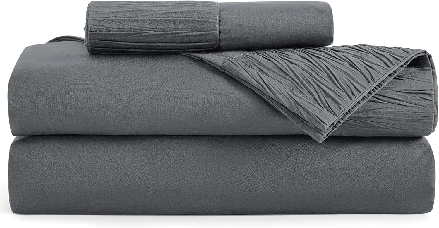 Bedsure Machine Washable Microfiber Bed Sheets For College, 3-Piece