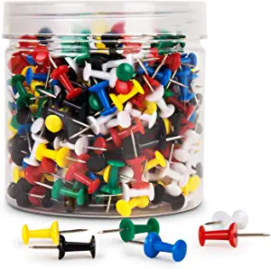 BetyBedy Assorted Colors Push Pins, 400 Count