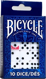 Bicycle Six-Sided Game Dice, 10-Piece