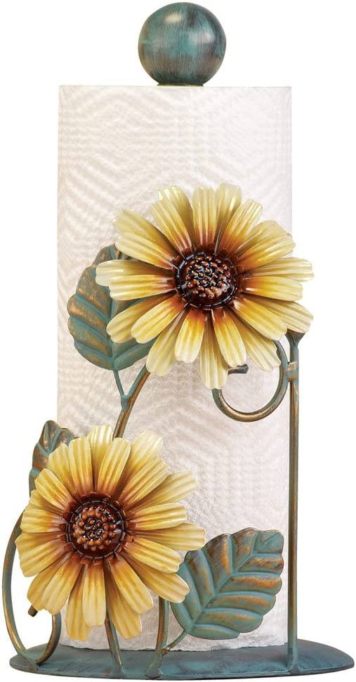 Collections Etc Metal Paper Towel Holder Sunflower Decor