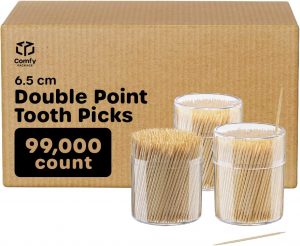 Comfy Package Double-Pointed Splinter-Free Toothpicks, 1500-Count