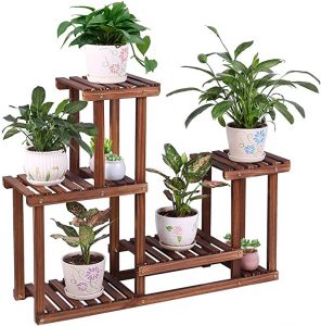COOGOU Multi-Layer Indoor Outdoor Wooden Plant Stand