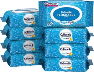 Cottonelle Biodegradable Sensitive Skin Wet Wipes For Adults, 8-Pack