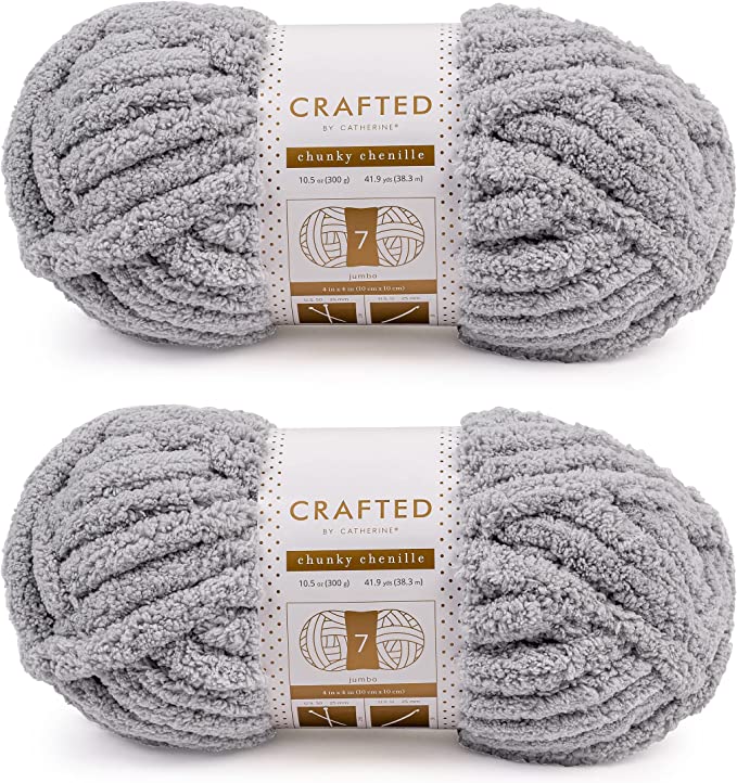 Crafted By Catherine Gauge 7 Jumbo Chunky Chenille Yarn, 2 Pack
