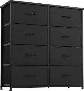 CubiCubi Anti-Tipping System 8 Drawer Black Dresser