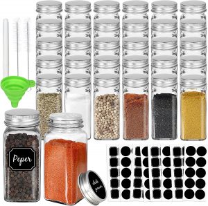 CycleMore Silicone Funnel & Metal Caps Spice Jars, 30-Pack