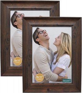 DECANIT Polished Glass Front Wooden Picture Frames, 2-Pack