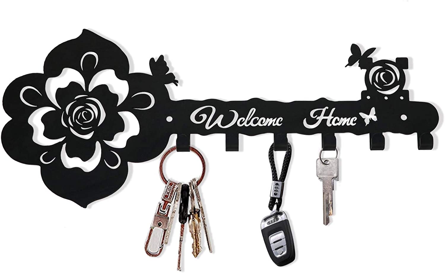 Deveosa Steel Welcome Home Sign Key Holder For The Wall