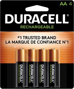 Duracell All-Purpose NiMH Rechargeable AA Batteries, 4-Pack