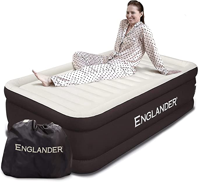 Englander Luxury Double High Air Mattress With Built-In Pump
