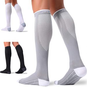 FITRELL Moisture-Wicking Athletic Compression Socks, 3-Pair