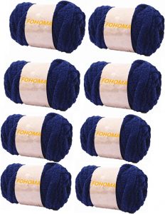 FOHOMA Soft Super Bulky Chunky Chenille Yarn, 8 Pack