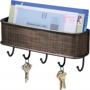 iDesign Steel Mesh Mail Basket Key Holder For The Wall