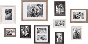 Kate and Laurel Assorted Sizes Wooden Picture Frames, 10-Pack