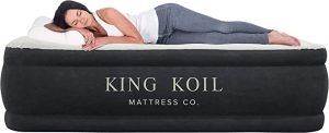 King Koil Luxury Double High Air Mattress With Built-In Pump