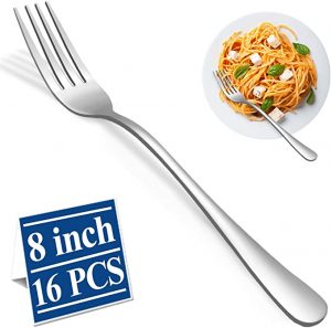 KUIHT Stainless Steel Dishwasher Safe Dinner Forks, 16 Piece