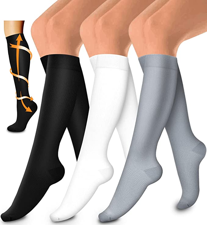 Laite Hebe All-Day Machine Washable Women’s Compression Socks, 3-Pair
