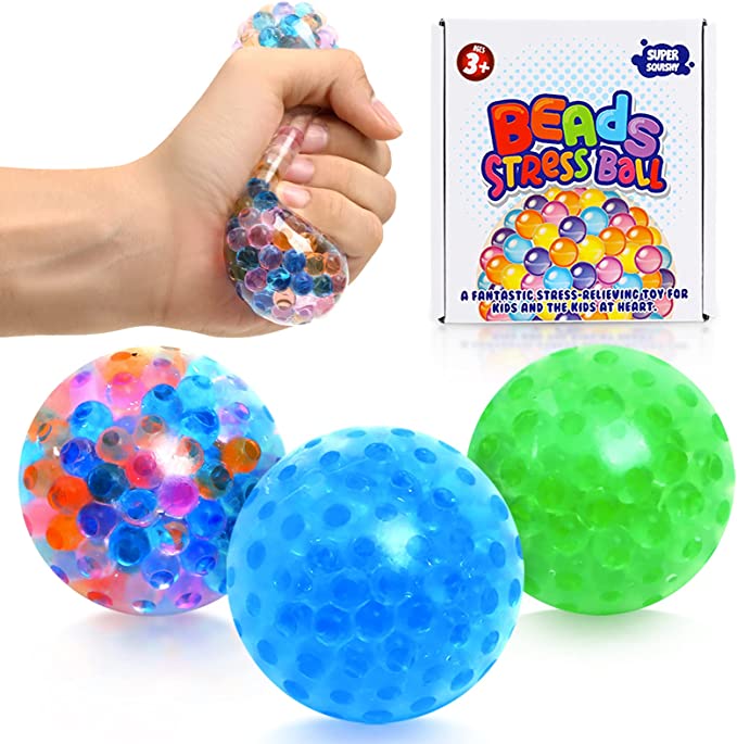 Lemostaar Super Squishy Water Beads Stress Ball, 3 Pack