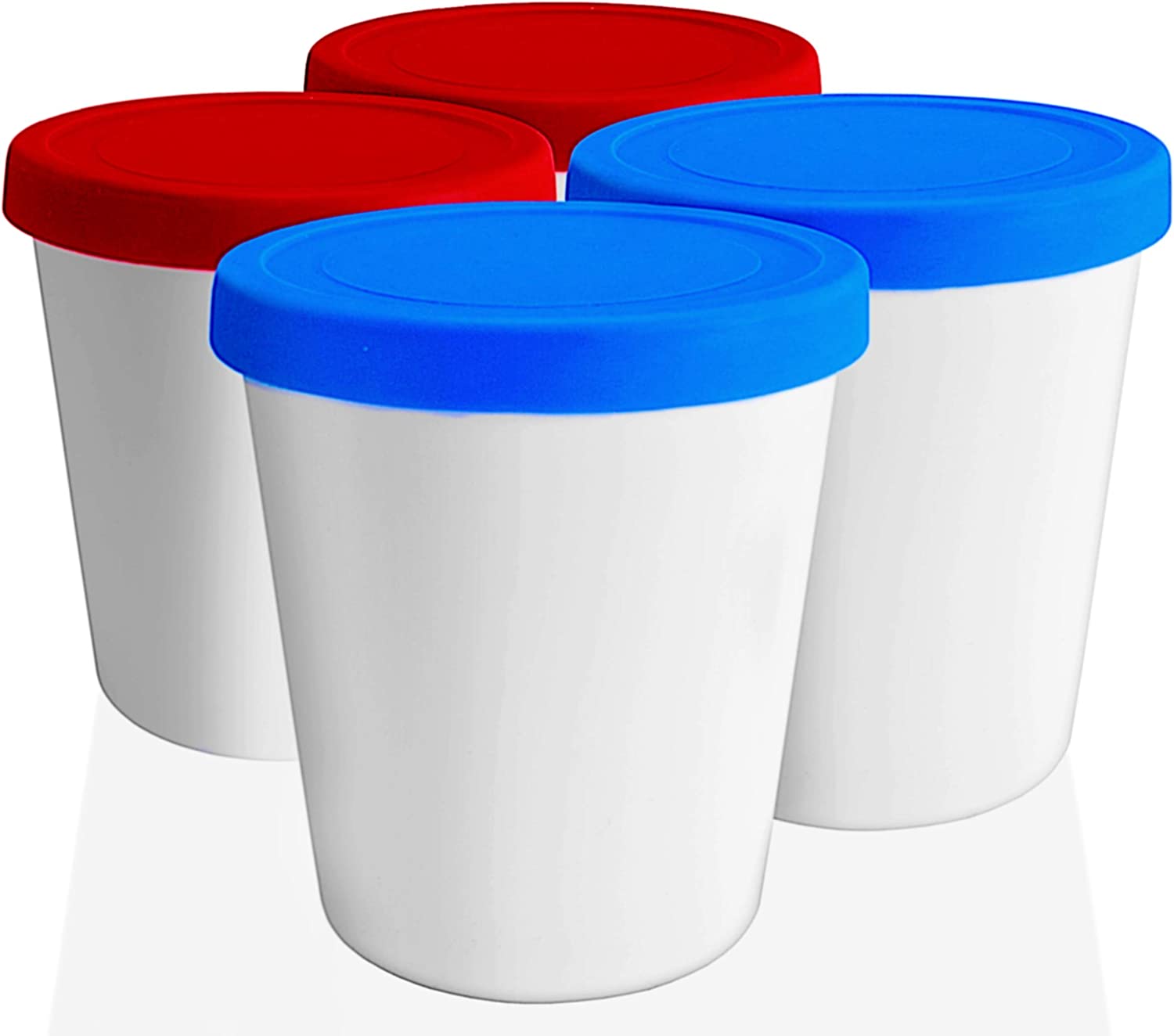 LIN Easy Store Stackable Ice Cream Containers, 4-Pack