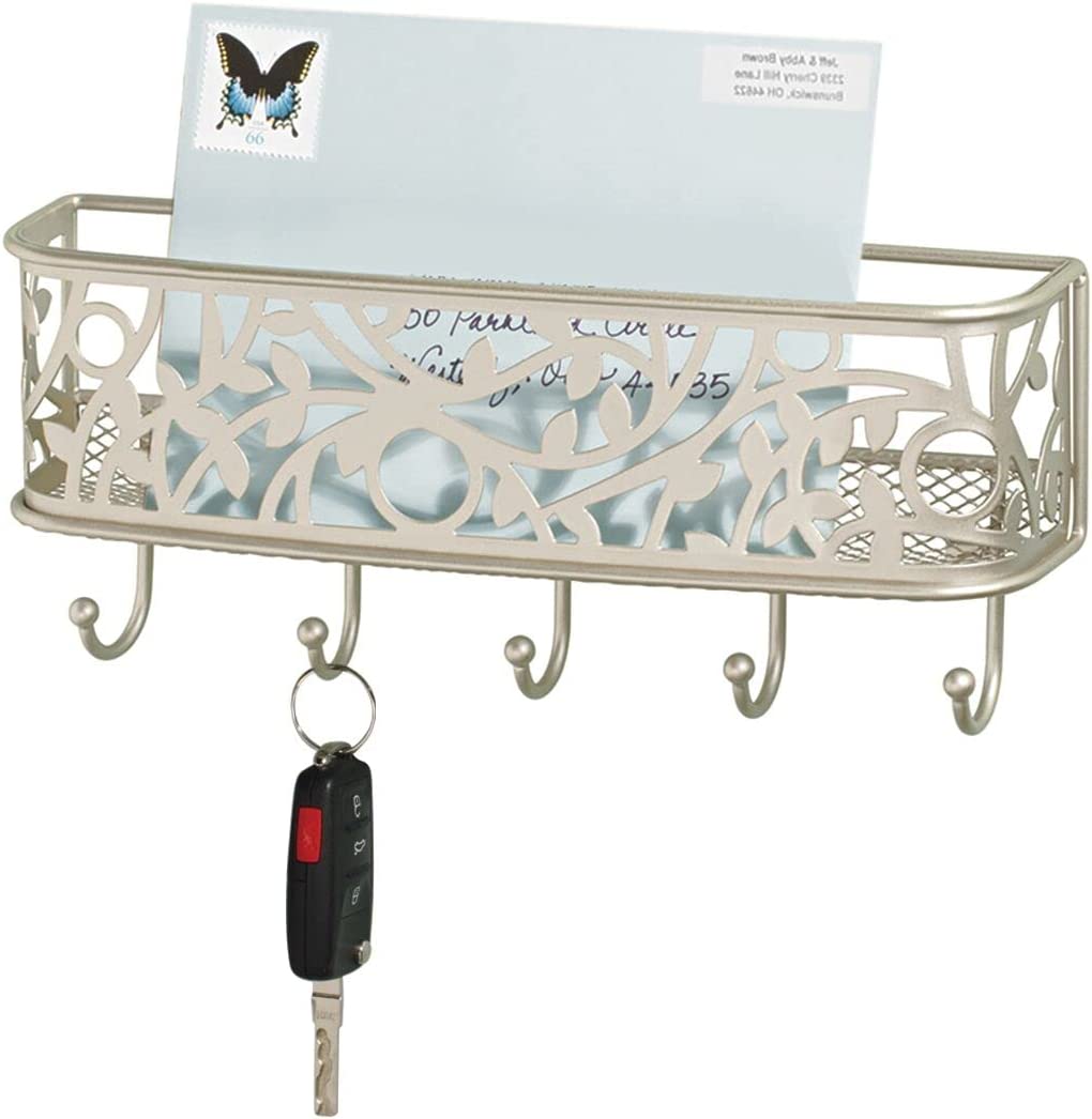 mDesign Alloy Steel Mail Basket Key Holder For The Wall