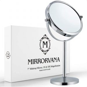 MIRRORVANA Double Sided Magnifying Standing Vanity Mirror