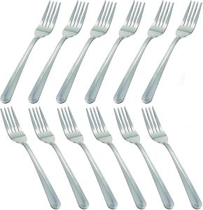 MJIYA Dominion Heavy Duty Stainless Steel Dinner Forks, 12 Piece