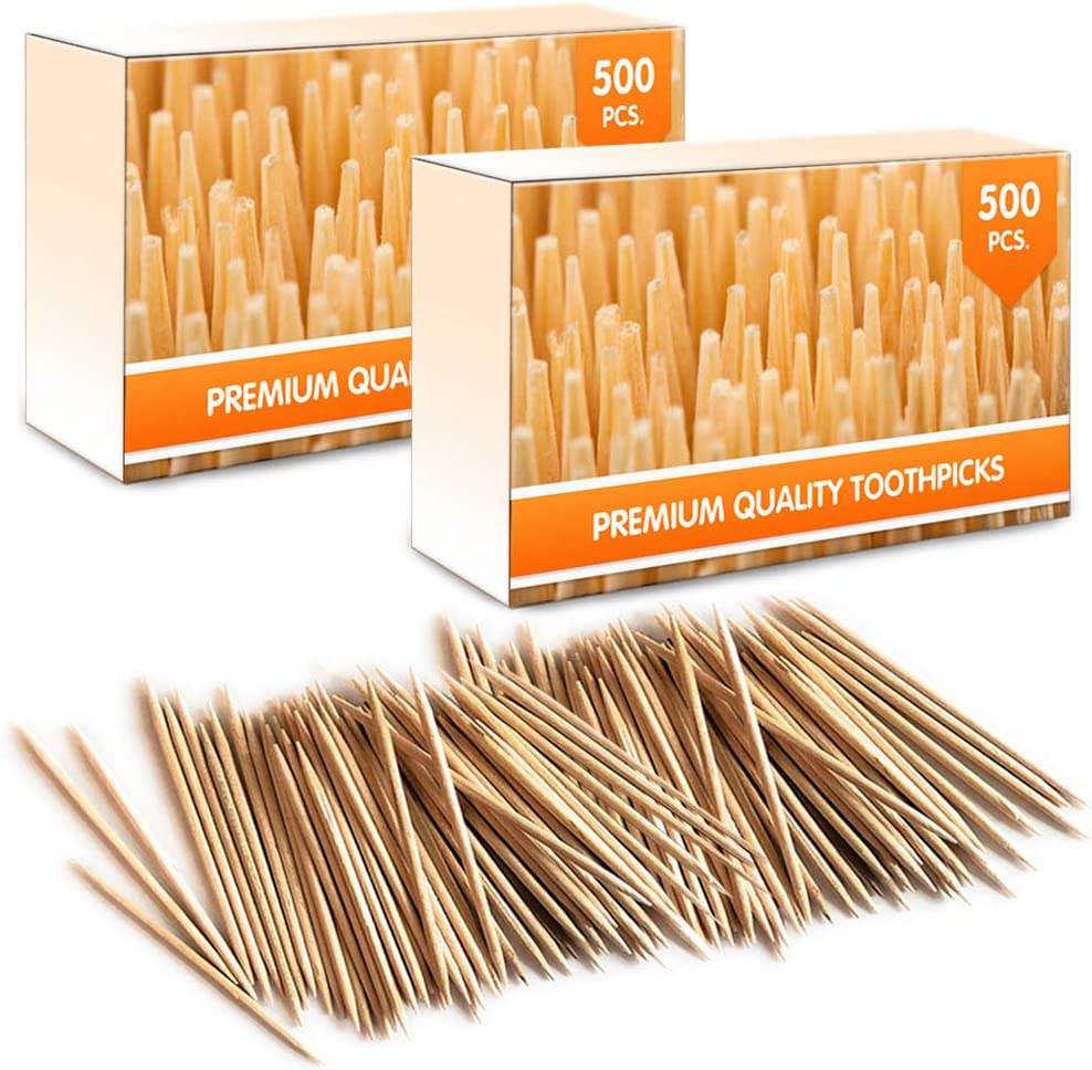 Mobi Lock Double-Pointed Rounded Toothpicks, 1000-Count