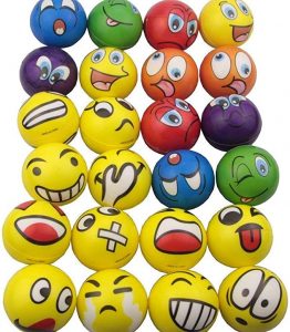 Mydio Colorful Emoji Party Toys Stress Ball, 24 Pack