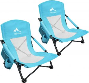 Oileus Oxford Fabric Anti-Slip Lightweight Beach Chairs, 2-Pack