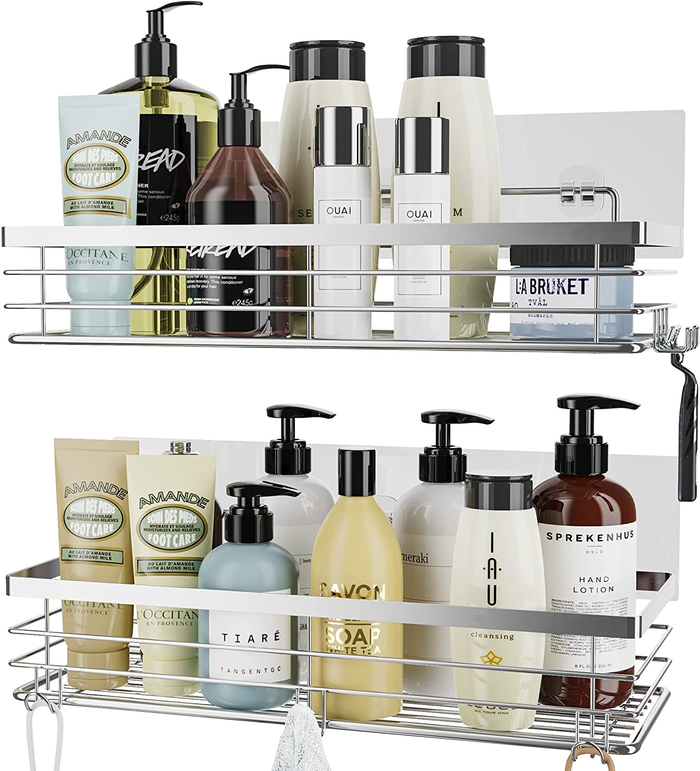 SMARTAKE 2-Pack Shower Caddy, Rustproof Bathroom Shelf Organizer with –  SMARTAKE OFFICIAL