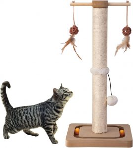 PEEKAB Ball Track & Hanging Toys Cat Scratching Post