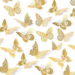 SAOROPEB 3D Butterfly Wall Stickers Party Decorations, 48-Piece