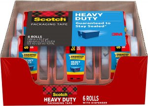 Scotch Clear Packaging Tape Moving Supplies, 6-Piece