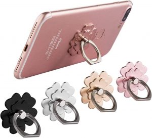 SKYii Metal Flower Design Ring Phone Grips, 4-Pack